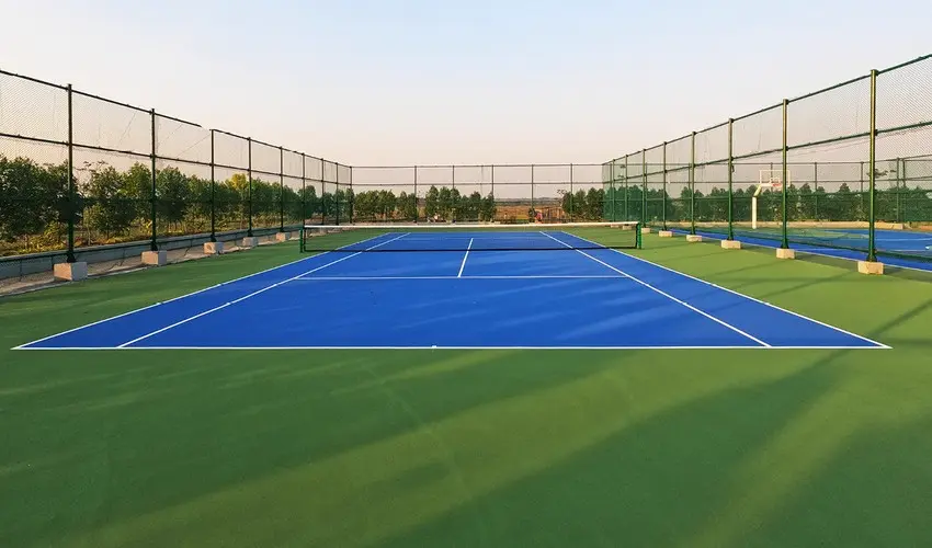 two acrylic tennis turfs